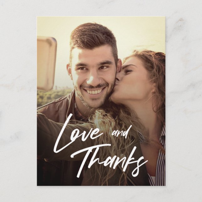 Minimal kärlek och tack Eget foto ersätt Vykort (Framsida)