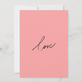 Minimal kärleksskrift — Modern rosa rodnad Julkort