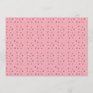 Minimal katt-ansiktsmönster på rosa – Sött pastell Inbjudningar