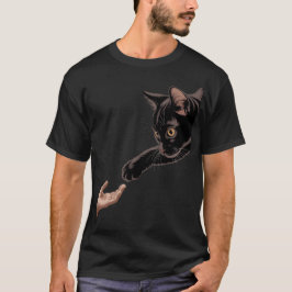 Minimal katt- och människoanslutning Beige estetik T Shirt