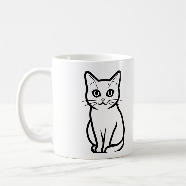 Minimal katt silhuett kopp (Vänster)