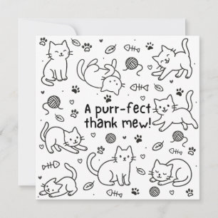 Minimal katt-skräp Tacksamhetskort