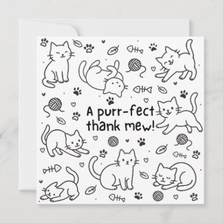 Minimal katt-skräp Tacksamhetskort