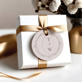 Minimal kelestial Måne & Stars Bröllop Monogram Gåvor Etiketter