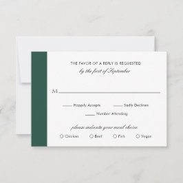 Minimal klassisk Elegant Emerald Grönt Bröllop OSA Kort