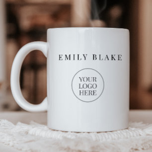 Minimal Klassisk Företagskopp Med Logotyp Kaffemugg