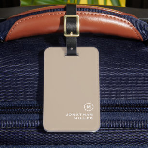 Minimal klassisk monogram Beige Bagagebricka