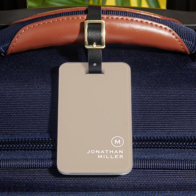 Minimal klassisk monogram Beige Bagagebricka (Framsida Insitu 2)