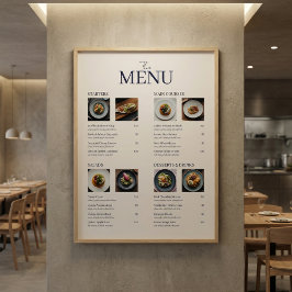Minimal Klassisk Restaurangmeny Bilder QR-kod
