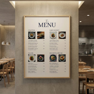 Minimal Klassisk Restaurangmeny Bilder QR-kod