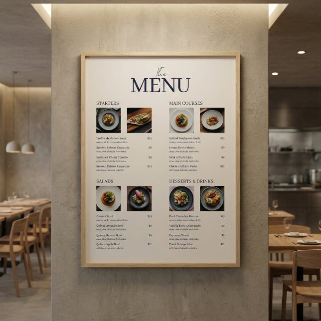 Minimal Klassisk Restaurangmeny Bilder QR-kod (Skapare uppladdad)