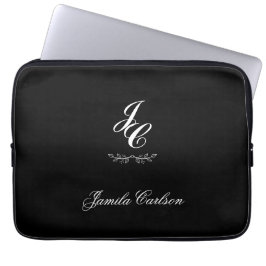 minimal klassisk typografi i monogrammet laptop fodral