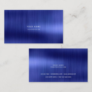 Minimal Kobalt Sapphire Blue Metallic Steel VIP Visitkort