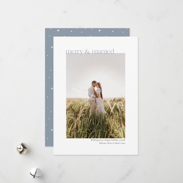 Minimal koncentration och gift | Dusty Blue Photo Julkort (Fram/Back In Situ)