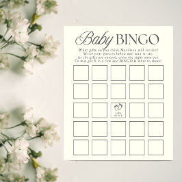 Minimal Könsneutral Baby Shower Bingo-spel