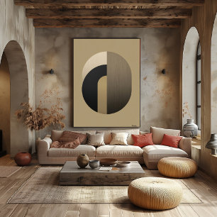 Minimal konst i Art Deco-stil med valv Lyxig gul Poster