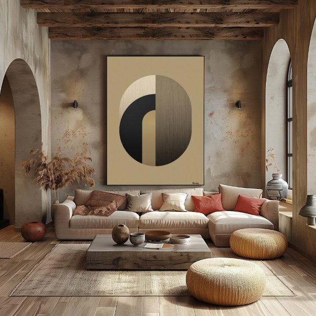 Minimal konst i Art Deco-stil med valv | Lyxig gul Poster (Skapare uppladdad)