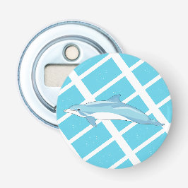 Minimal konst med blå delfin i havet flasköppnare