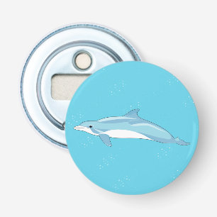 Minimal konst med blå delfin i havet flasköppnare