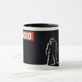 Minimal konstruktivistisk svart och röd astronaut mugg