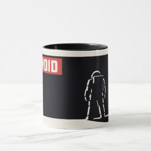 Minimal konstruktivistisk svart och röd astronaut  mugg