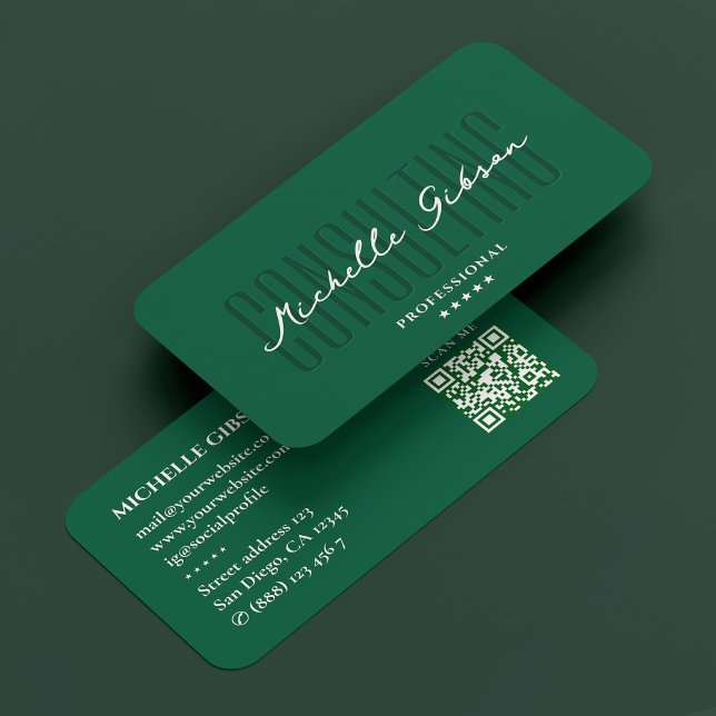 Minimal konsultationsjägare för Professionell Grön Visitkort (Minimal Consulting Professional Hunter Green Business Card
)