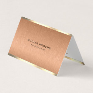 Minimal kopparbrun och guld metallisk struktur visitkort