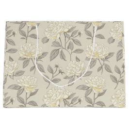 Minimal krämfärgad peony vit blommönster