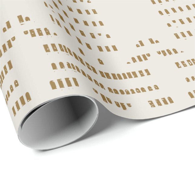 Minimal kustabstrakt mudcloth boho rustik  presentpapper (Rullad Hörn)