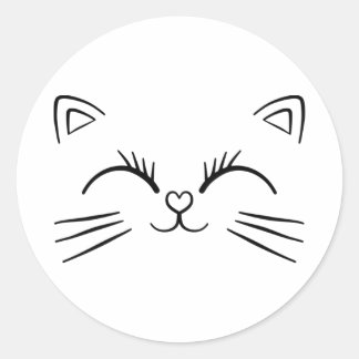 Minimal kute Ansikte-dörrkontur Runt Klistermärke