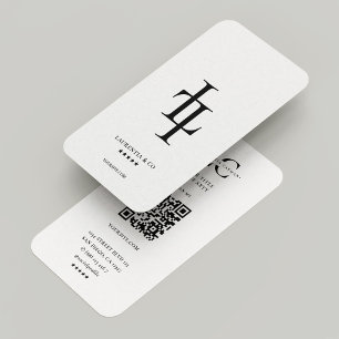 Minimal L Monogram Professionell Logotyp vit Visitkort