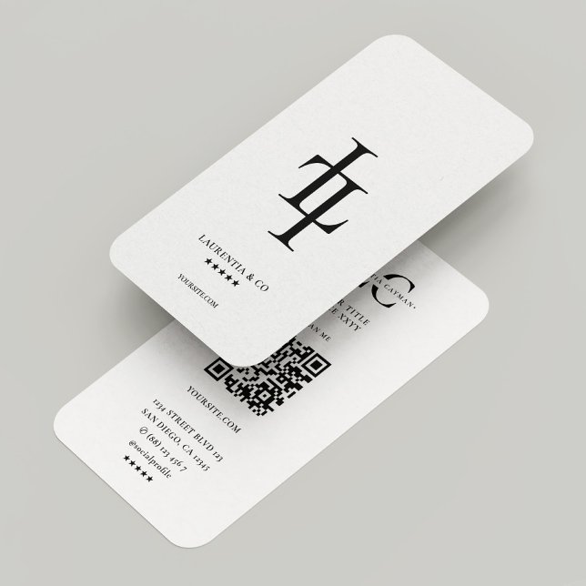 Minimal L Monogram Professionell Logotyp vit Visitkort (Minimal L Monogram Professional Logo White Business Card
)