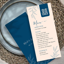 Minimal Lämna Chinese Bröllop Menu på engelska Meny