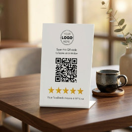 Minimal Lämna oss en recension QR-kod piedestal sk