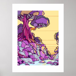 Minimal Landscape Art Print Poster