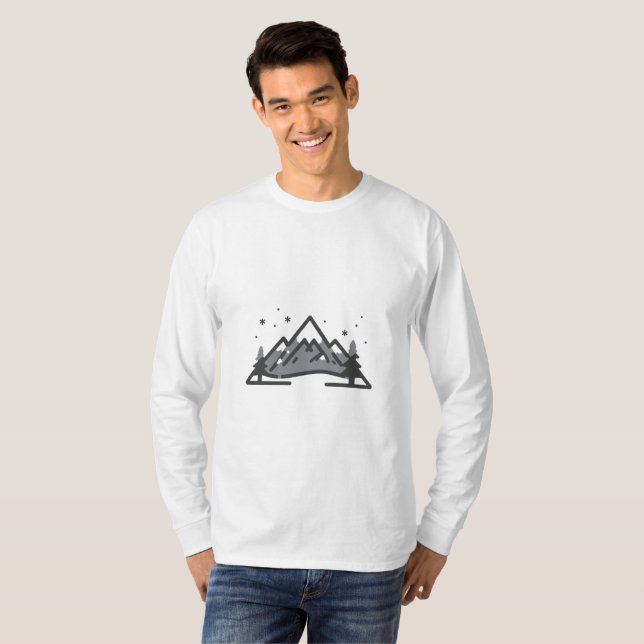 Minimal Långärmad Vinter T-Shirt – Ren & Mysig  (Hel framsida)