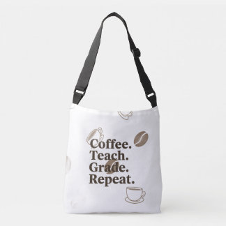 Minimal lärarcitat Poster "kaffe". Teach. Klass Axelväska