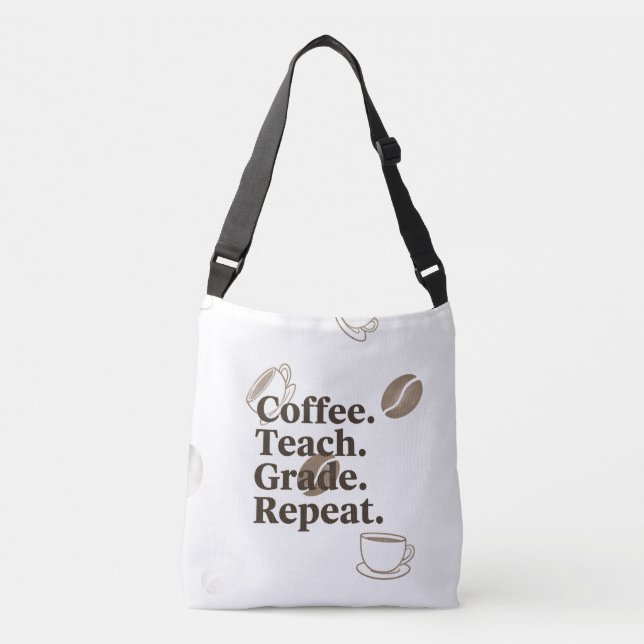 Minimal lärarcitat Poster "kaffe". Teach. Klass Axelväska (Framsida)