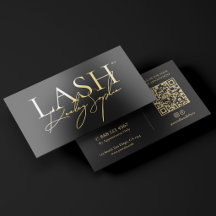 Minimal Lash Tech Extensions Svart Guld Signatur