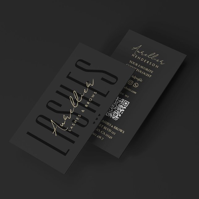 Minimal Lashes Tech Sminkartist Svart Skönhet Visitkort (Hi, yes you’re right—the font was too small. Thank you for your feedback, and I sincerely apologize )