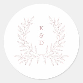 Minimal Laurel Formal Wedding-inbjudan K310 Ro Runt Klistermärke