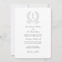 Minimal Laurel Formal Wedding-inbjudan K310
