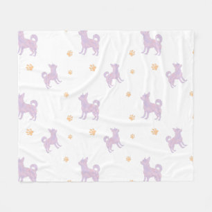 Minimal lavendel Chihuahua-siluettfilt Fleecefilt