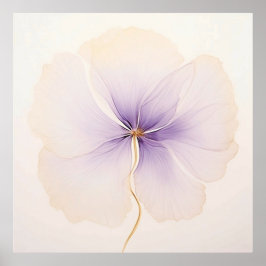 Minimal Lavendelorkidé Vattenfärg Blomma Poster