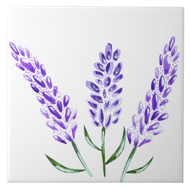 Minimal Lavender Blommigt Botanical Farmhouse Kakelplatta (Framsidan)