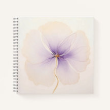 Minimal Lavender Watercolor Flower Spiral