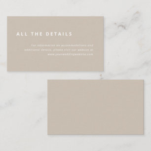 Minimal layout   Uppgifter om Beige med White Bröl Tilläggskort