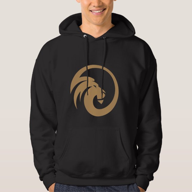 Minimal Lejon Grafisk Hoodie för Män (Framsida)