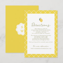 Minimal Lemon Amalfi Coast Wedding Directions Card Tilläggskort