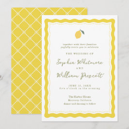 Minimal Lemon Amalfi Coast Wedding Invitation Inbjudningar